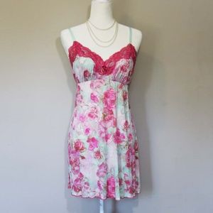 Pink flowers Slip dress - size 8